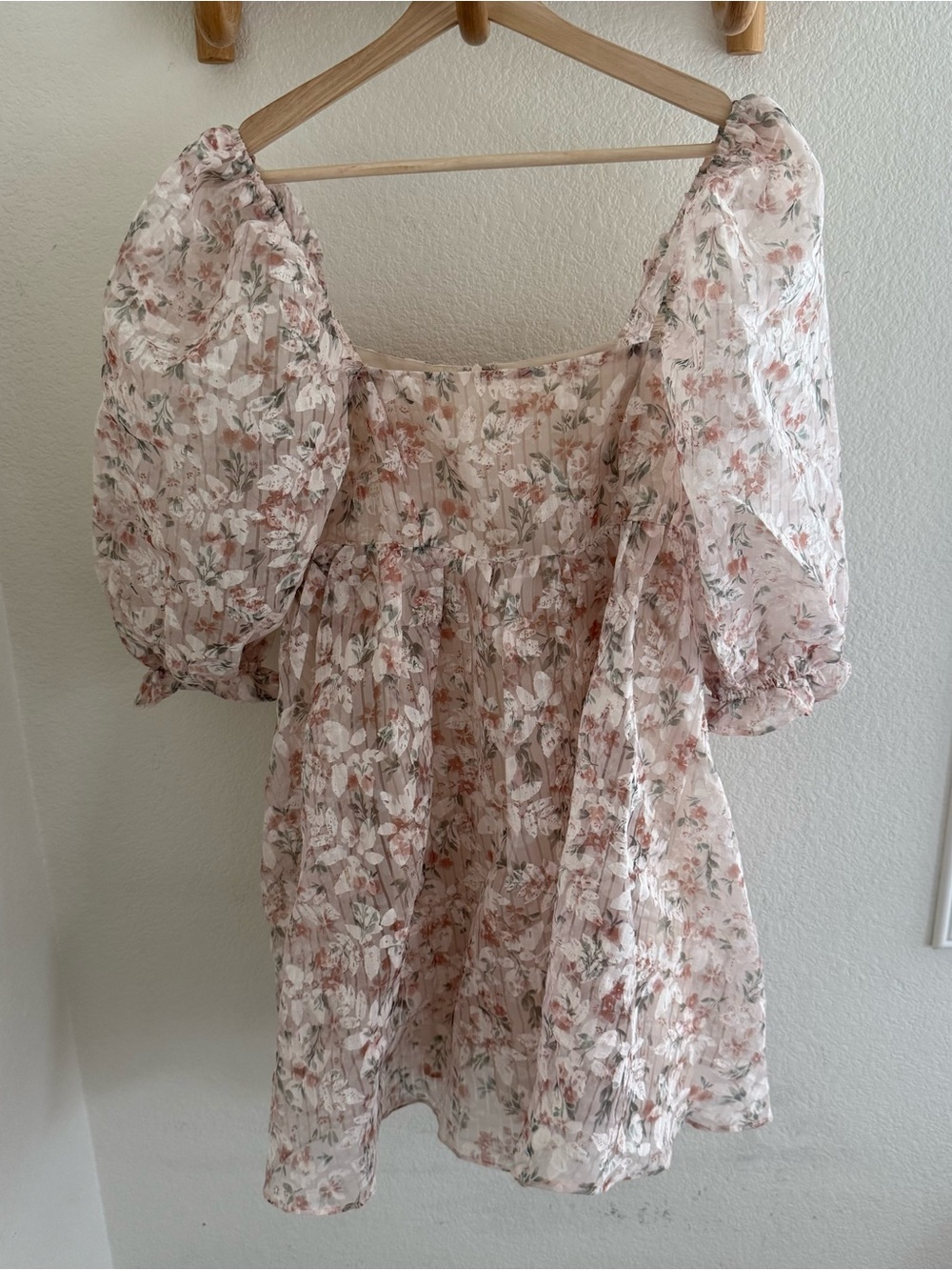 Storia Cottagecore coquette fairy puff sleeve babydoll organza mini dress size S